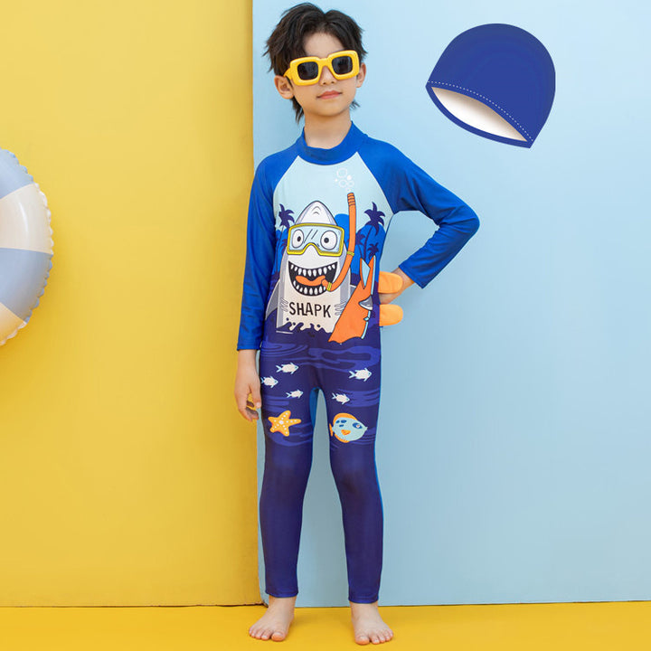 Boys UV protection swimsuit with long sleeves and cute dinosaur design Mune Fashion