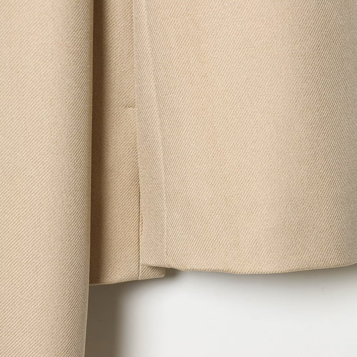 Women's Cape Coat with Integrated Shawl Collar and One-Button Closure Mune Fashion