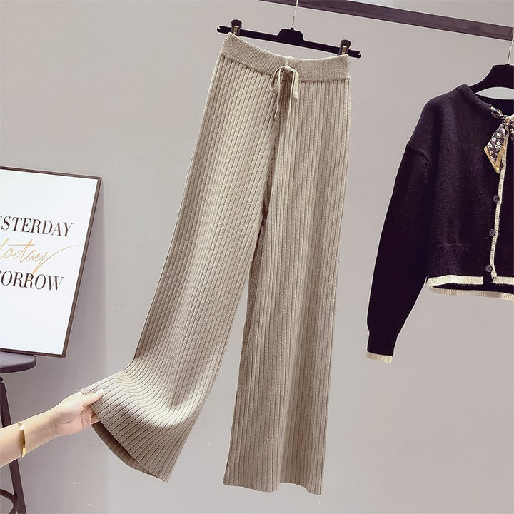 Ladies Wide Ribbed Knit Pants Mune Fashion