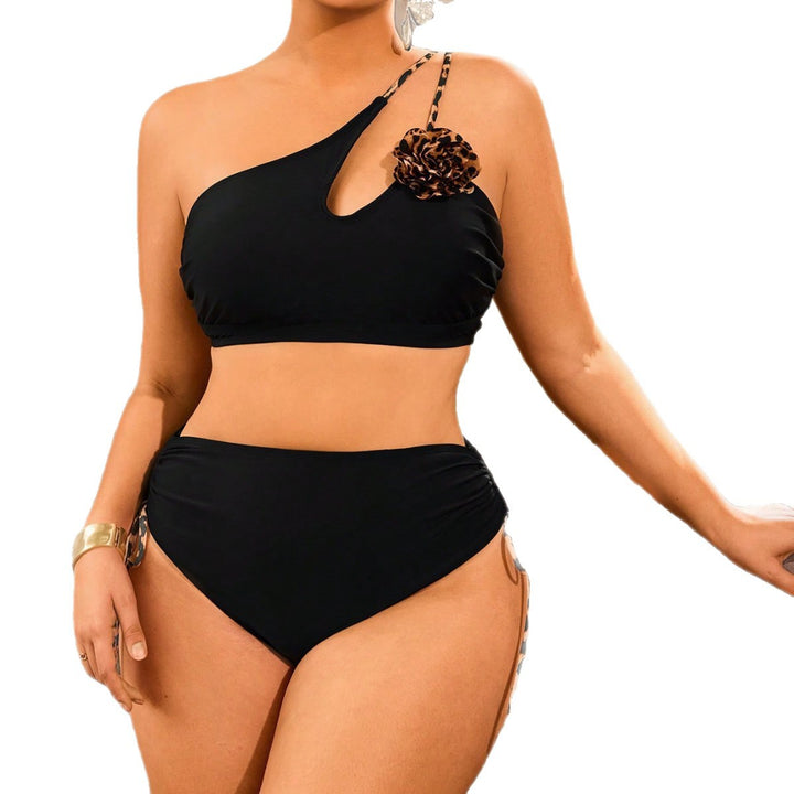 Women One-Sided Bikini with Decorative Flower Detail Mune Fashion