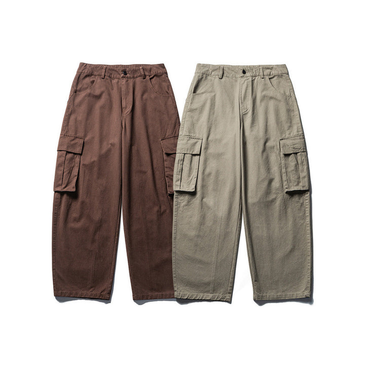 Men's Loose Cargo Pants made of Cotton Blend with Large Flap Pockets and Relaxed Fit Mune Fashion