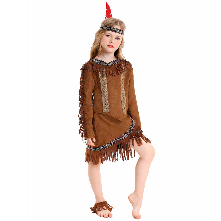 Girl Indian costume with fringes and embellished details Mune Fashion