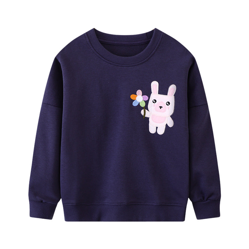 Girl's sweatshirt with colorful rabbit motif Mune Fashion