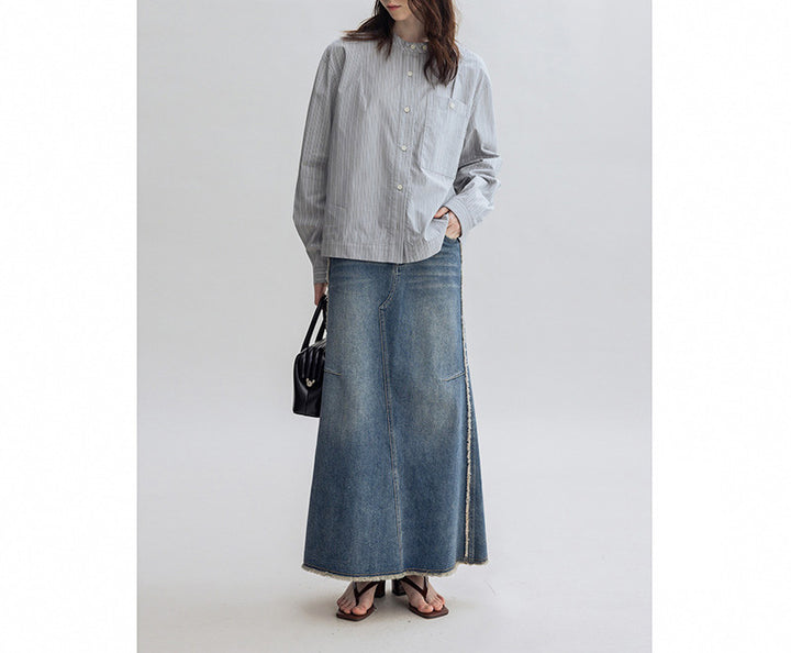 Women Casual Jeans Maxi Dress Mune Fashion
