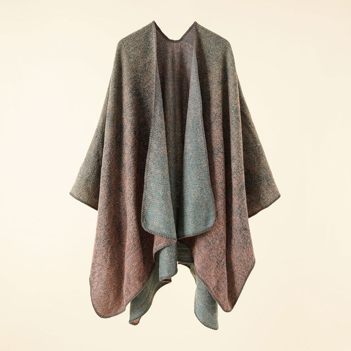 Women's knit poncho in paisley jacquard with open front Mune Fashion