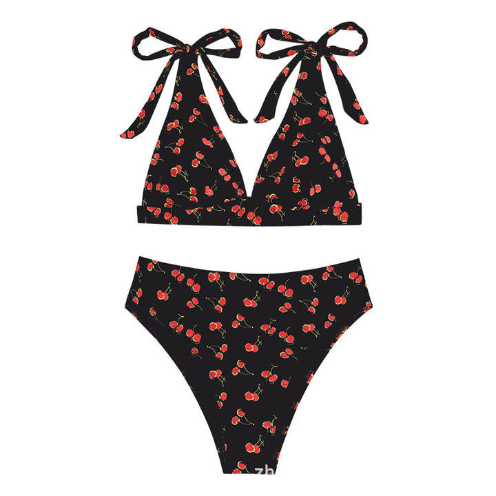 Women's triangle bikini with playful cherry motif Mune Fashion