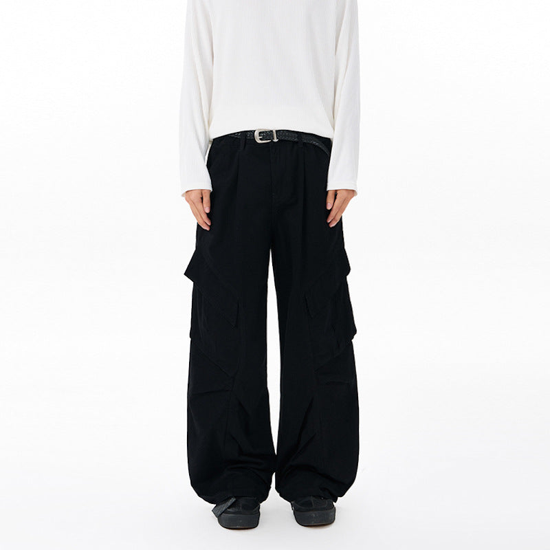 Men's wide technical multi-pocket cargo pants in palazzo cut Mune Fashion