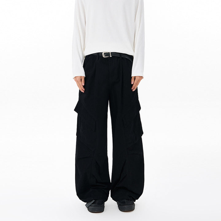 Men's wide technical multi-pocket cargo pants in palazzo cut Mune Fashion