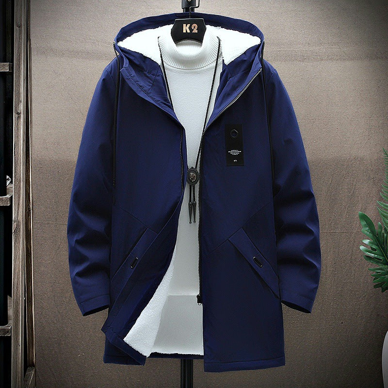 Men's padded parka with teddy lining, hood and concealed two-way zipper Mune Fashion