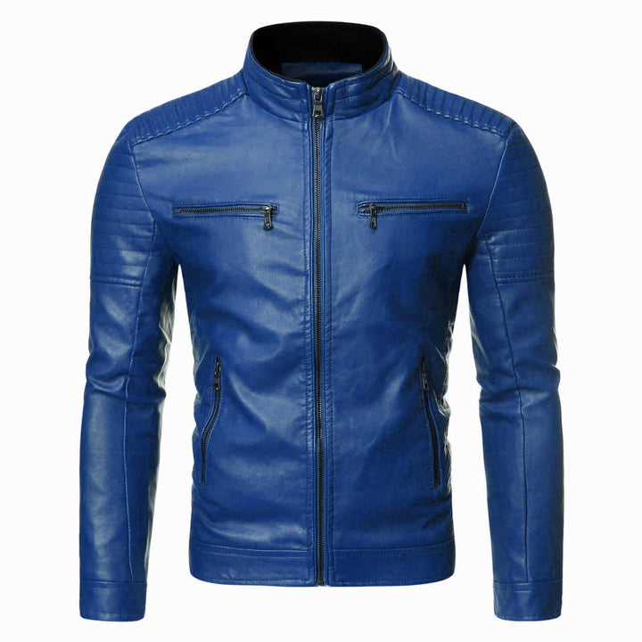 Men's Stylish Leather Jacket with Quilted Details Mune Fashion