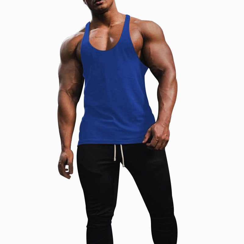 Men's athletic tank top with deep armholes and narrow straps at the back made of cotton stretch Mune Fashion