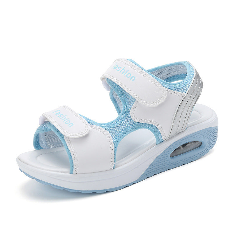Ladies' ergonomic sandal with air-cushioned platform, Velcro fasteners and padded footbed Mune Fashion