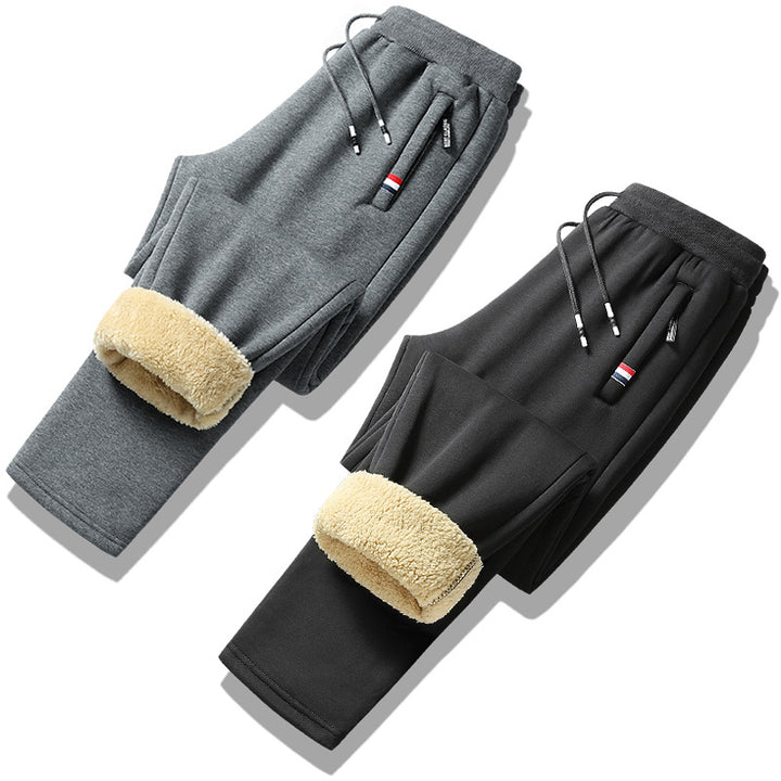 Men's fleece-lined jogging pants with teddy inner lining, drawstring, and slim cuff fit Mune Fashion