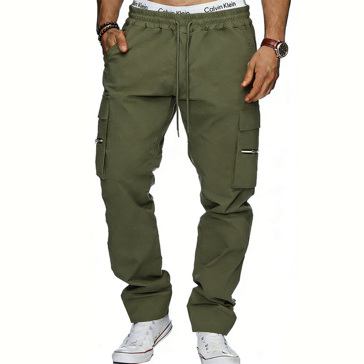 Men's cargo jogging pants with elastic waistband, drawstring and zip pockets Mune Fashion
