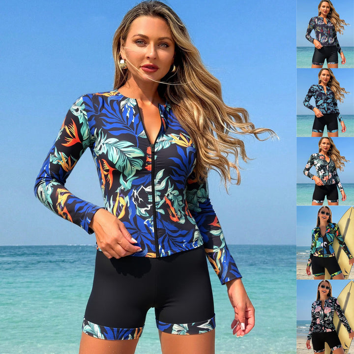 Women's Long Sleeve Surf Suit with Floral Design Mune Fashion