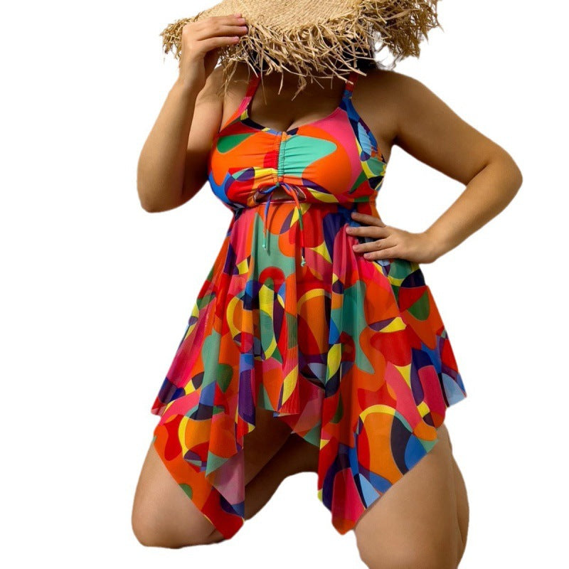 Women Flowing Beach Sarong with Colorful Pattern Mune Fashion