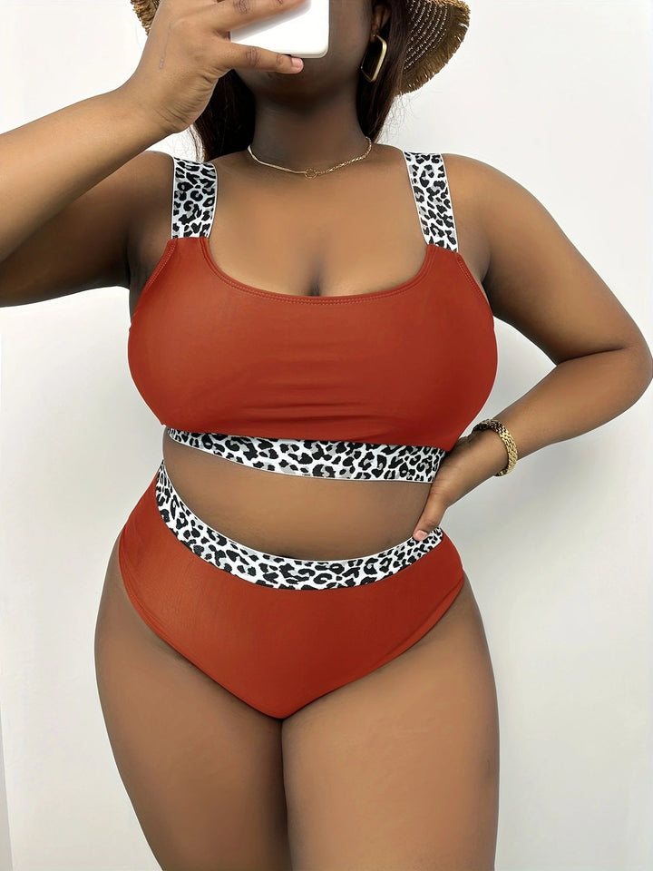 Women's High-Cut Bikini Set with Trendy Animal Print Mune Fashion
