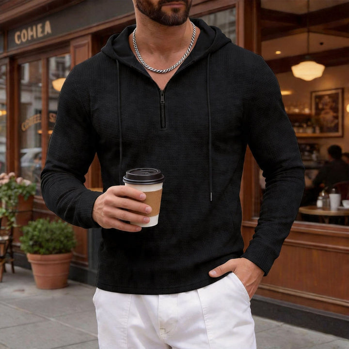 Men's textured half-zip hoodie in Slim Fit Mune Fashion