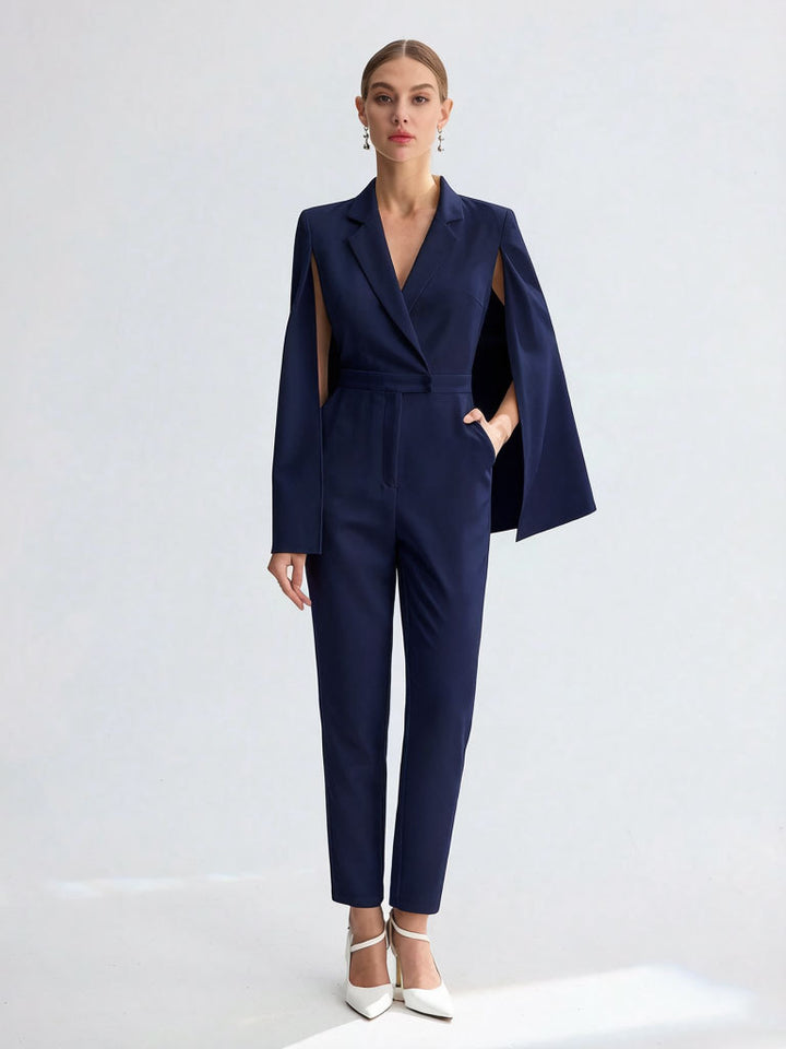 Women Elegant Jumpsuit with Cape Detail Mune Fashion