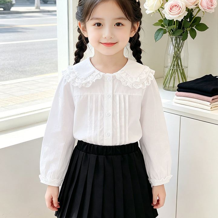 Women elegant blouse with lace collar Mune Fashion