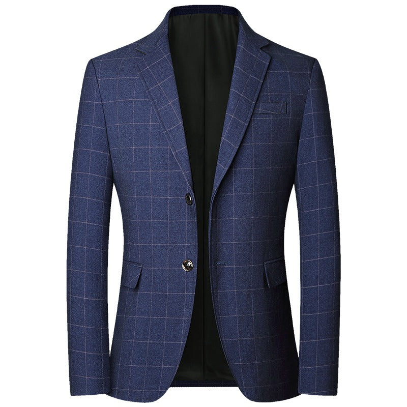 Men's Modern Slim-Fit Blazer with subtle check pattern made of lightweight blended fabric Mune Fashion Mune Fashion