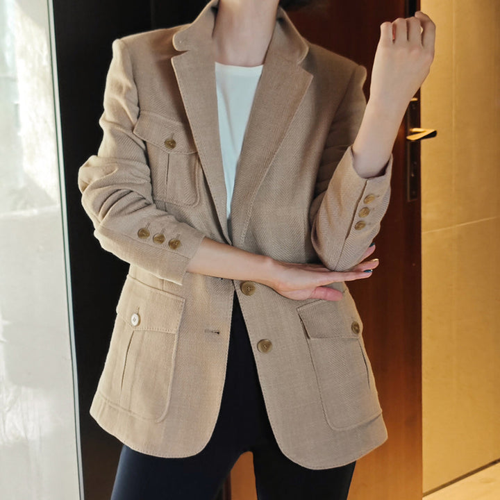 Ladies Elegant and Versatile Linen Blazer Mune Fashion