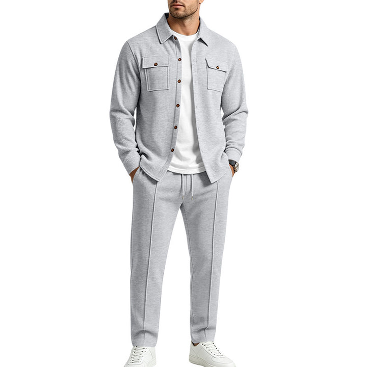 Men's overshirt and jogger set made of textured knit quality Mune Fashion