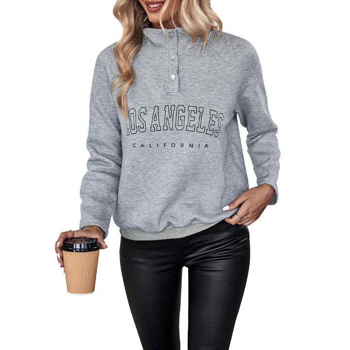 Women's Cozy Pullover with Half Closed Collar Mune Fashion