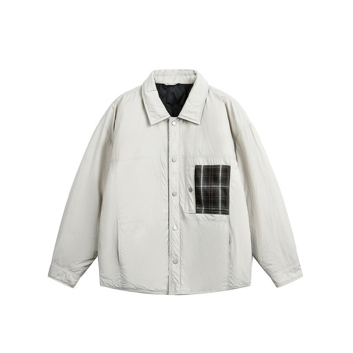 Men's Quilted Shirt Jacket with Contrast Check Pocket Mune Fashion