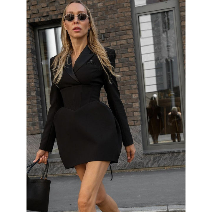 Women's tailored blazer dress with integrated corset and narrow silhouette Mune Fashion