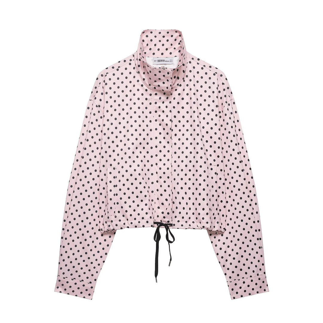 Women's wide High-Waist flared trousers with polka dot print and elastic waistband Mune Fashion