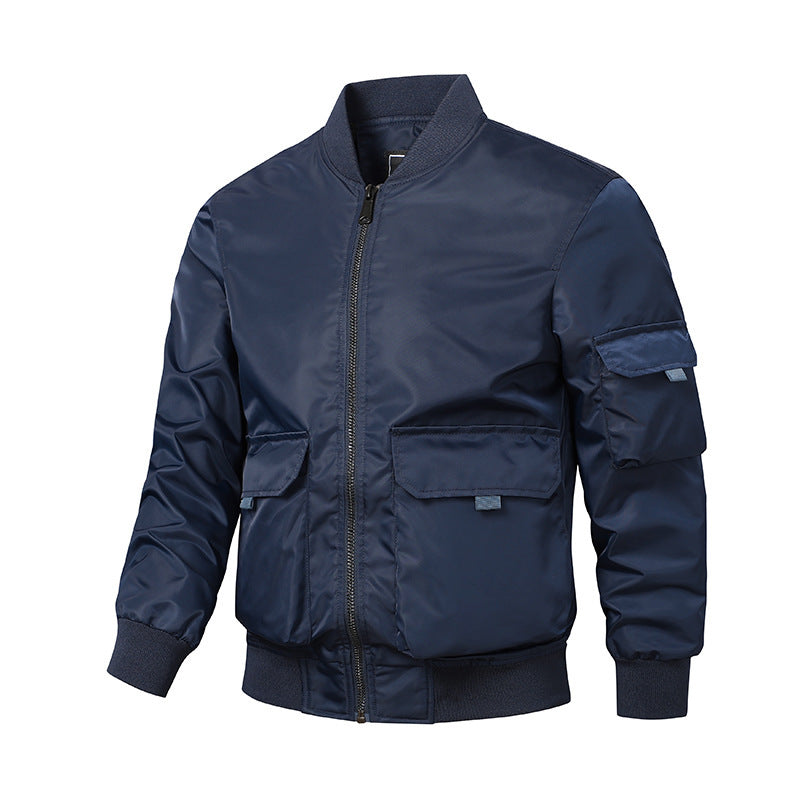 Men's bomber jacket in utility style with wind-resistant shell, multiple pockets and ribbed cuffs Mune Fashion