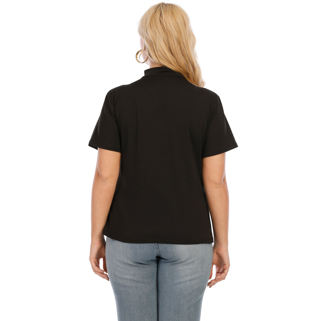Women's stylish top with stand collar and slit Mune Fashion