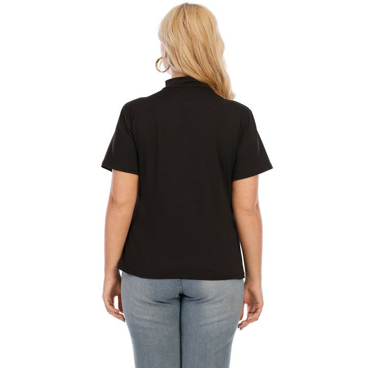 Women's stylish top with stand collar and slit Mune Fashion
