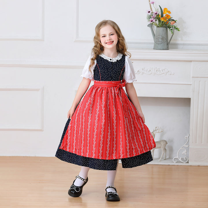 Ladies nan traditional dirndl dress for girls with detachable apron Mune Fashion