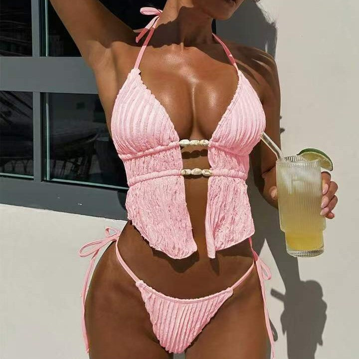 Women's bikini set with creative ruffle details and elegant ties Mune Fashion