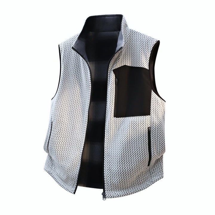 Men's kinetic micro quilted vest with high collar and water-repellent breast application Mune Fashion