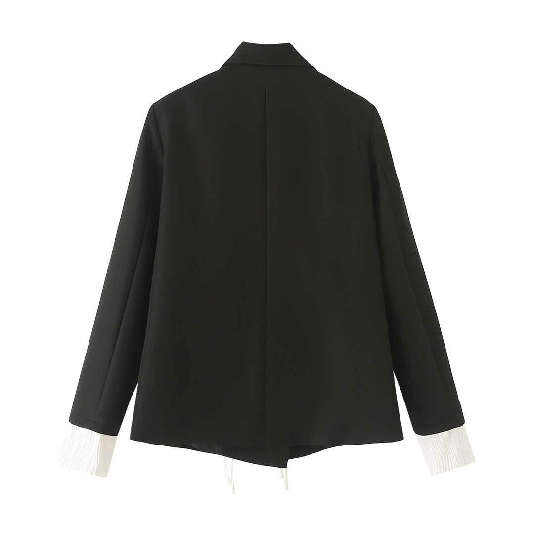 Women's cropped blazer with drawstring detail and pleated cuffs Mune Fashion