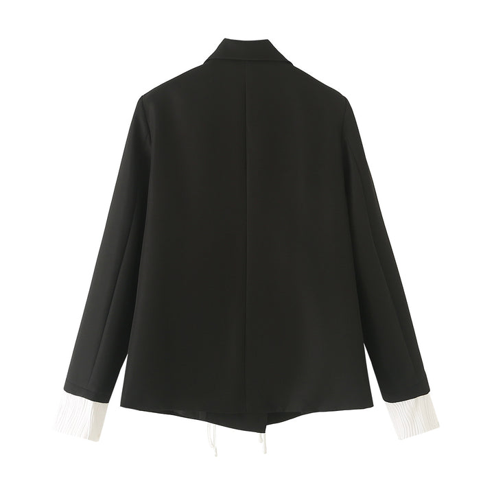 Women's cropped blazer with drawstring detail and pleated cuffs Mune Fashion