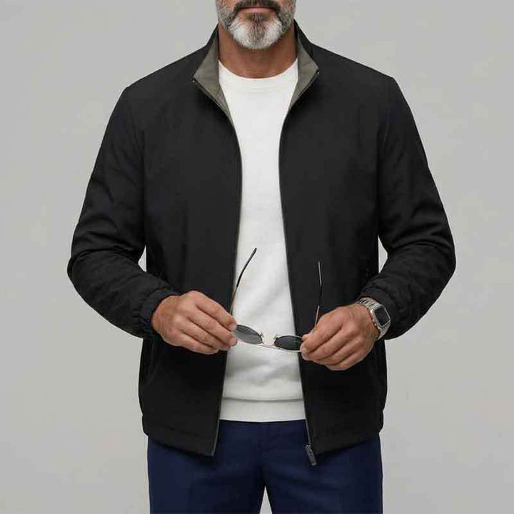 Men's modern transitional jacket with high collar and practical pockets Mune Fashion