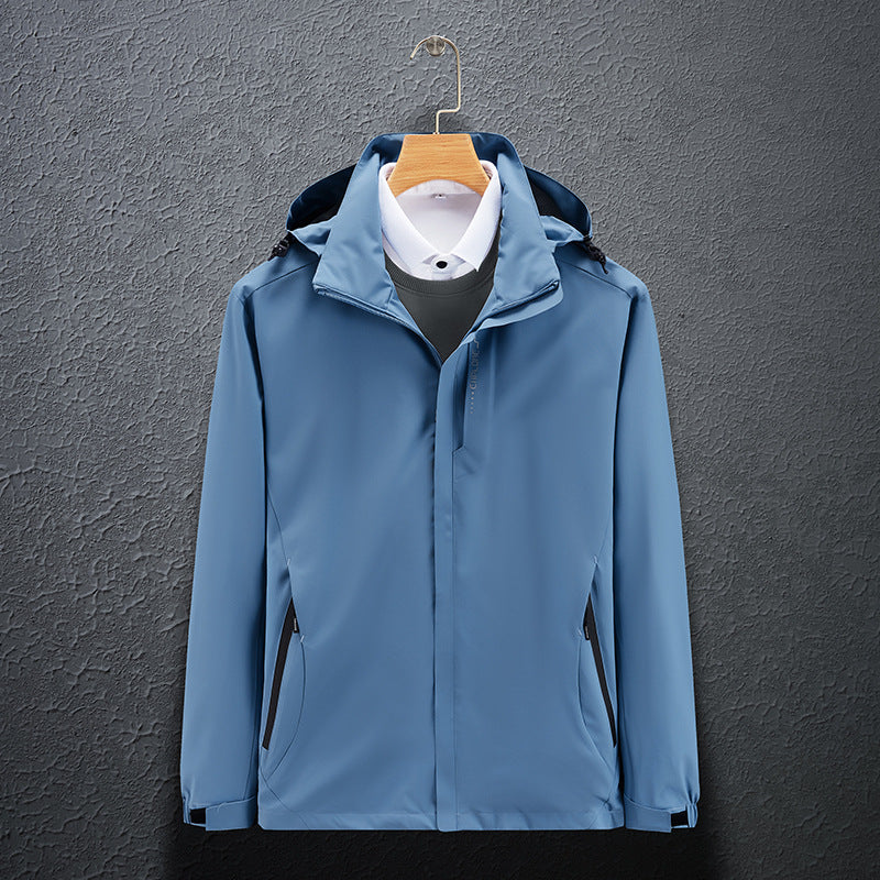 Men's Lightweight Softshell Functional Jacket with Breathable Mesh Lining and Adjustable Hood Mune Fashion