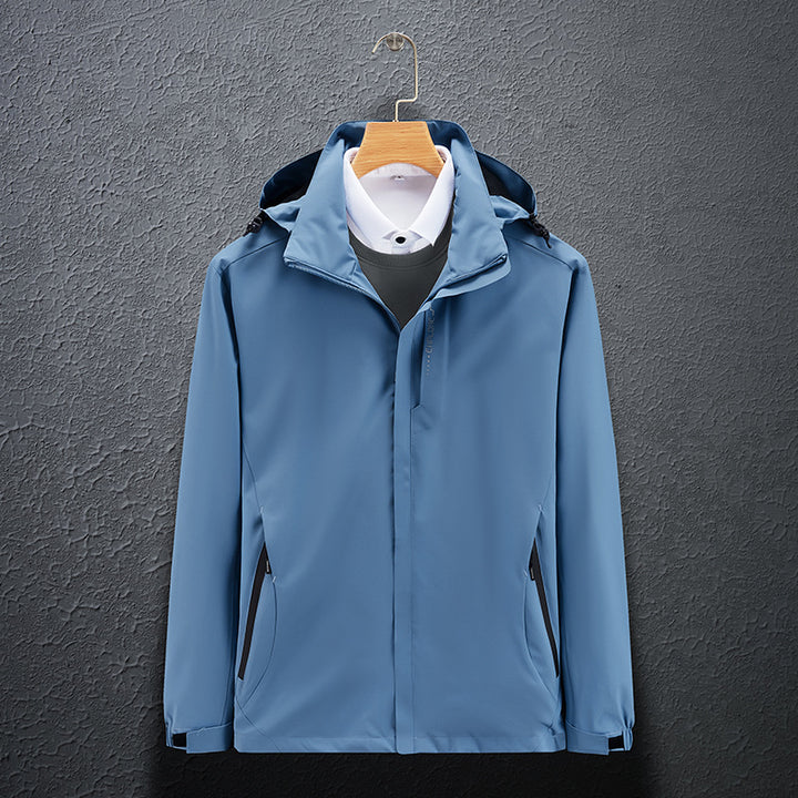 Men's Lightweight Softshell Functional Jacket with Breathable Mesh Lining and Adjustable Hood Mune Fashion