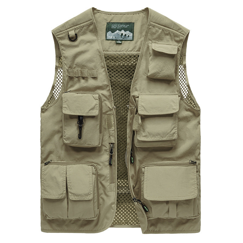Men's Multi-functional Fishing and Outdoor Vest with Mesh Back and Multiple Pockets Mune Fashion