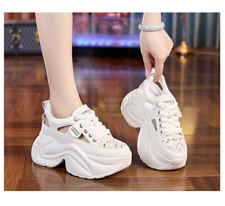 Ladies' platform sneakers with airy surface texture and comfortable cushioning Mune Fashion