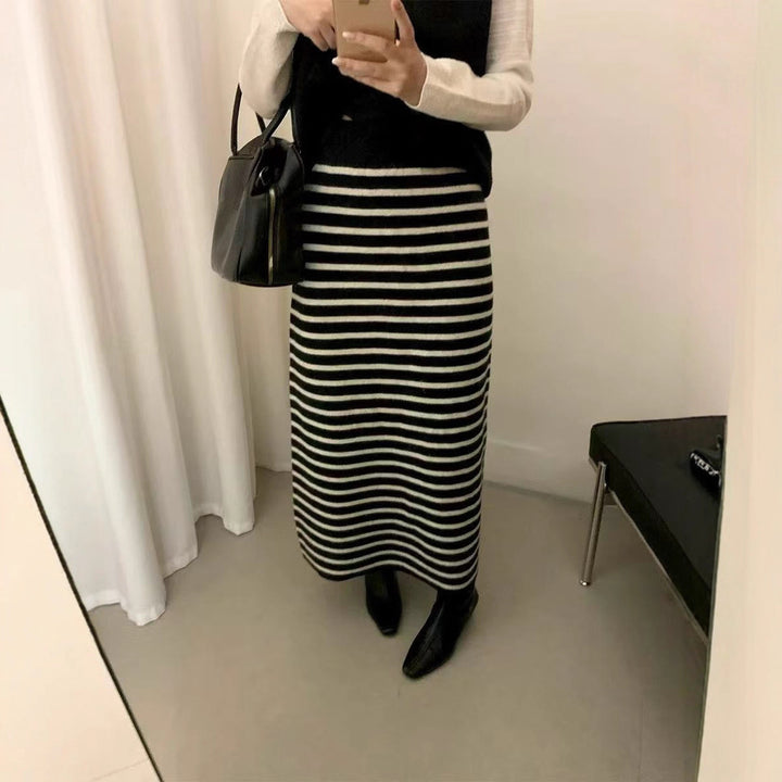 Women's Long Striped Jersey Dress Mune Fashion
