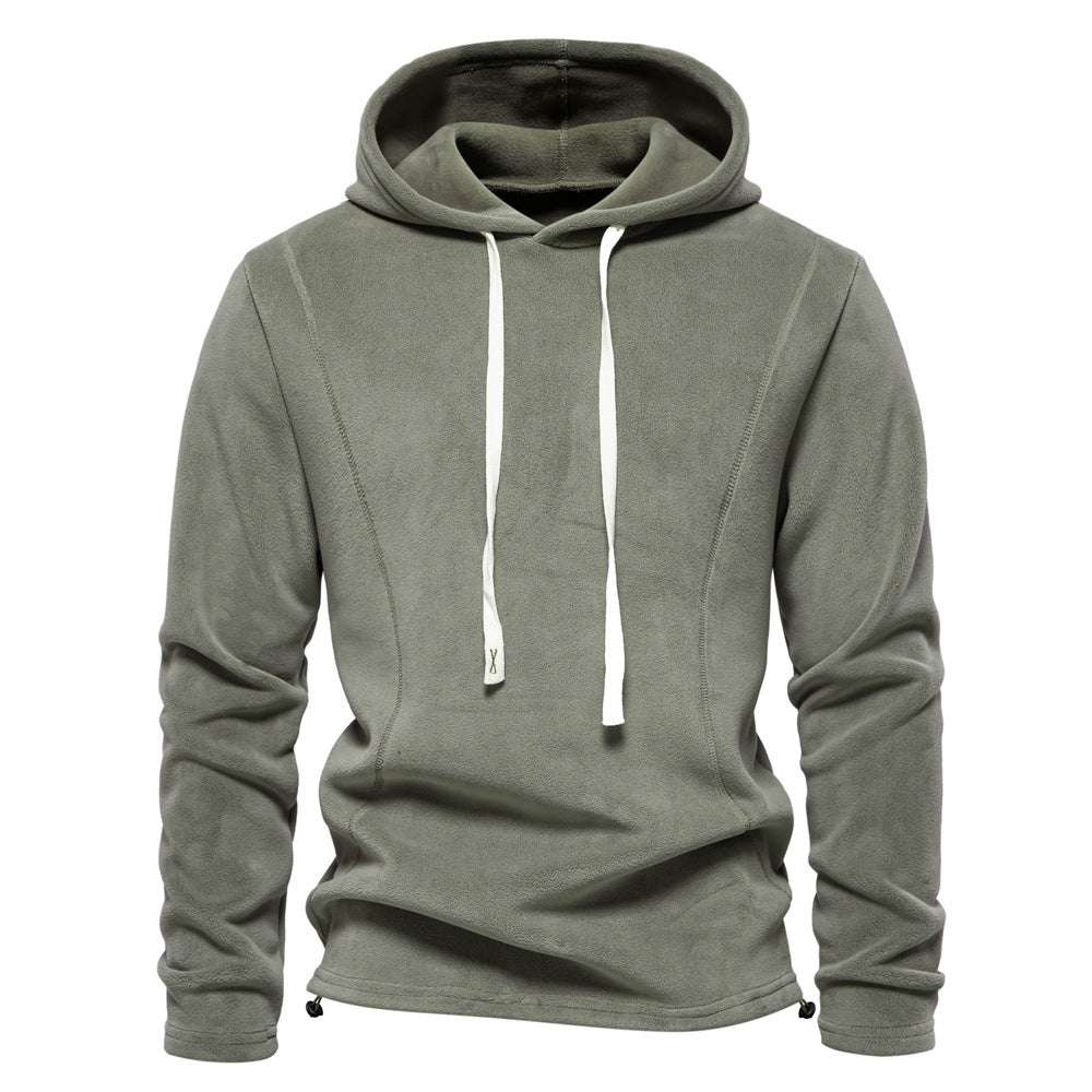 Men's lightweight fleece pullover with short zipper and stand-up collar Mune Fashion