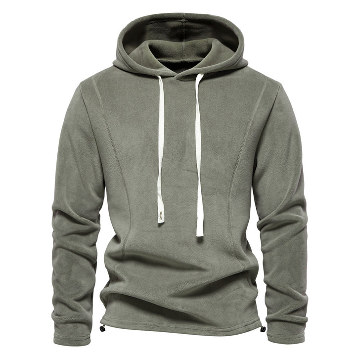 Men's lightweight fleece pullover with short zipper and stand-up collar Mune Fashion