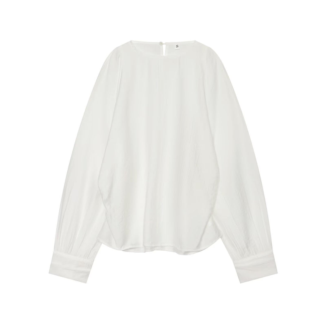 Women Oversize Blouse with Balloon Sleeves and Cuffs Mune Fashion