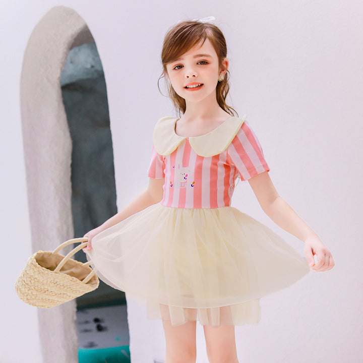 Women's tulle dress with cute collar Mune Fashion