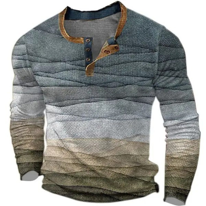 Men's sporty long-sleeve shirt with button placket Mune Fashion